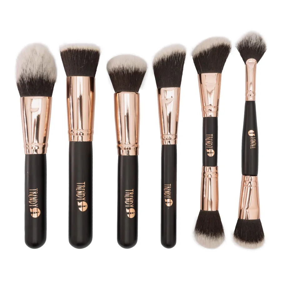 Kit de Brochas Clásico Negro 12 Brochas Trendy KNC1728