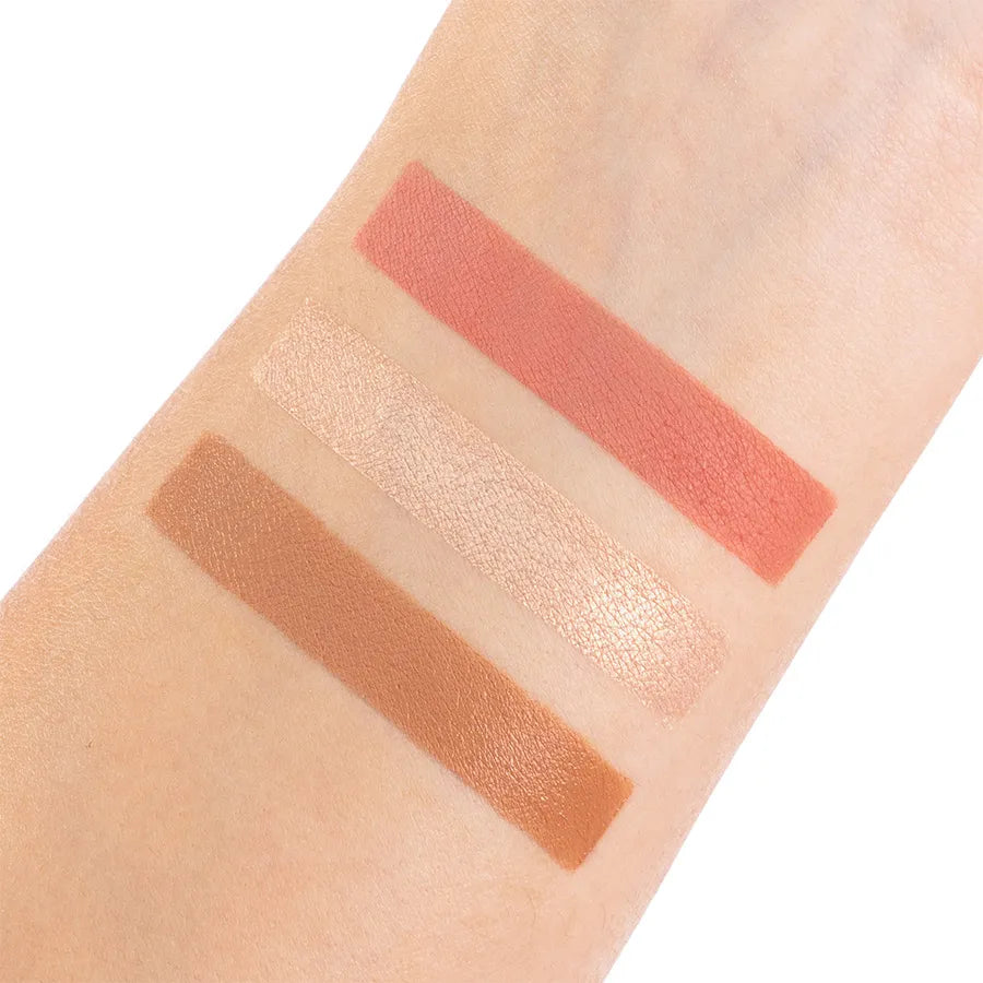 Torre de rubor, iluminador y contorno Cat Face 3 piezas Trendy KCF1673