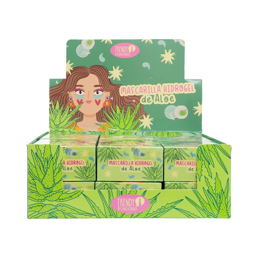 Mascarilla de Hidrogel Para Ojos Aloe 30 Pares Trendy EM15