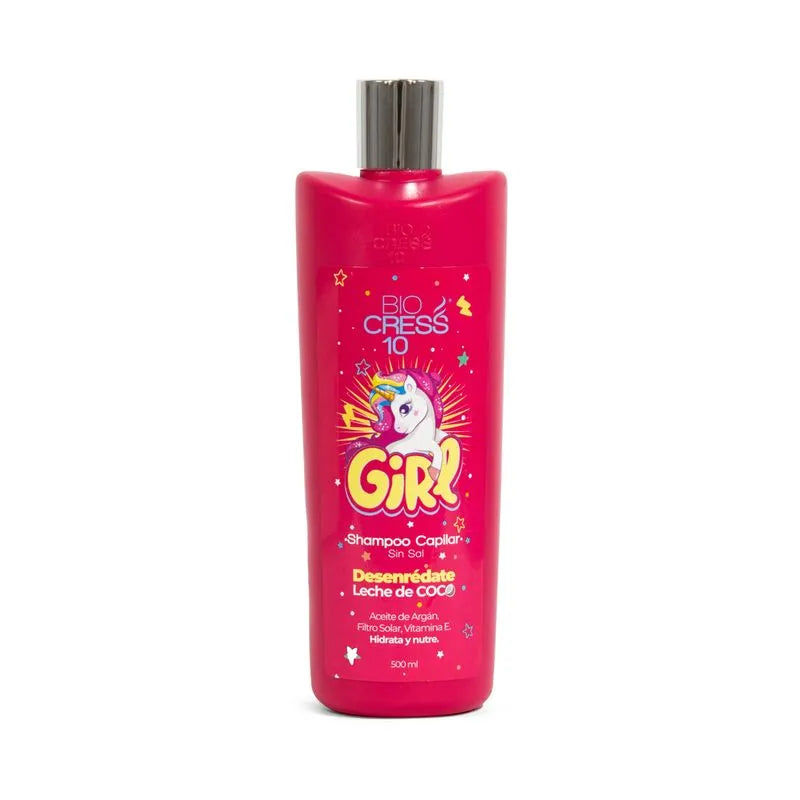 Shampoo Coco Kids Girl Niña Uso Diario 500ml Biocress 10