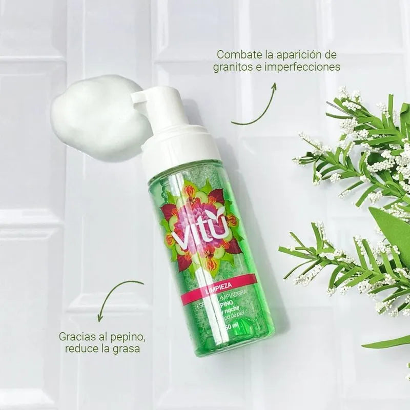 Espuma Limpiadora Facial de Pepino 150 ml Vitú