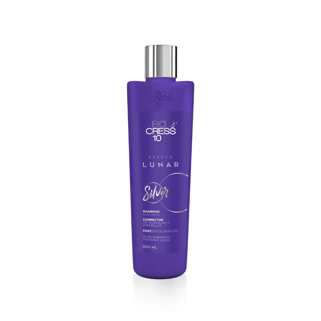 Shampoo Silver Efecto Lunar Matizante 500ml Biocress 10