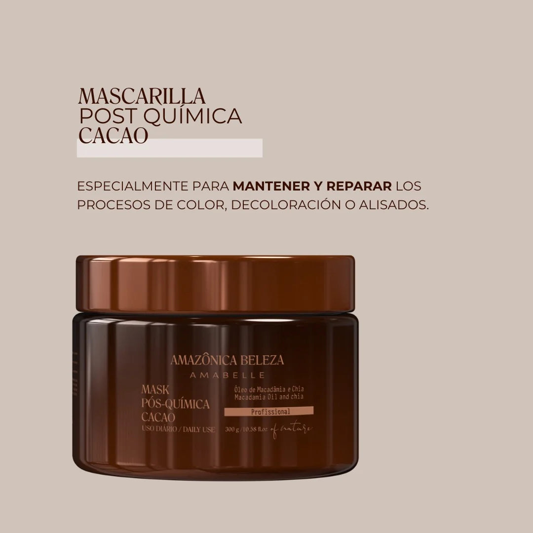 MASCARILLA POST QUIMICA CACAO *300ML AMAZONICA BELEZA