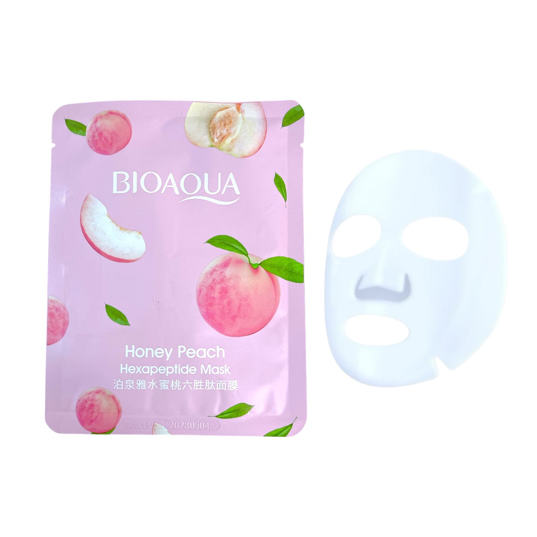 Mascarilla Facial en Velo Durazno Bioaqua