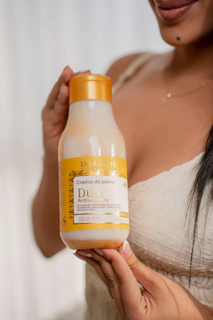 CREMA DE PEINAR DUAL LISOS Y RIZOS *550ML MENTA HAIR