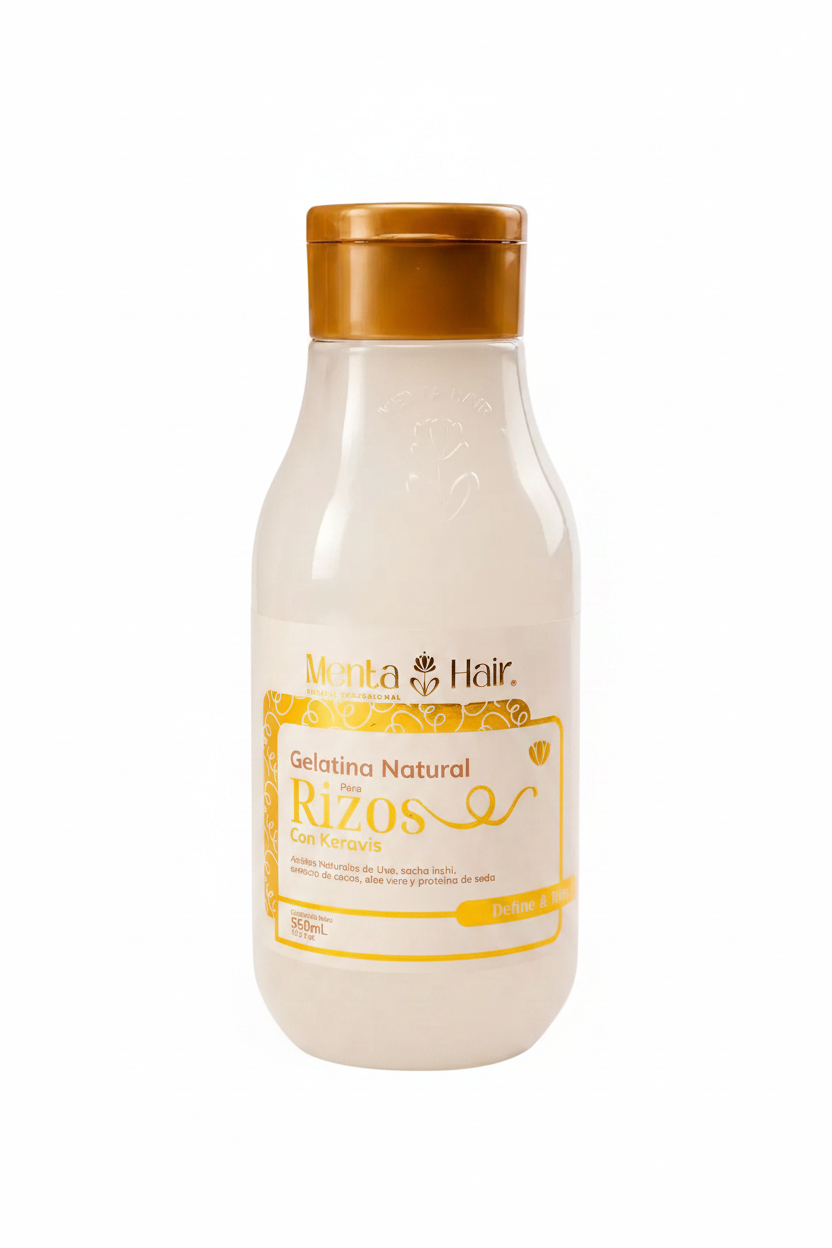 GELATINA NATURAL PARA RIZOS CON KERAVIS *550ML MENTA HAIR