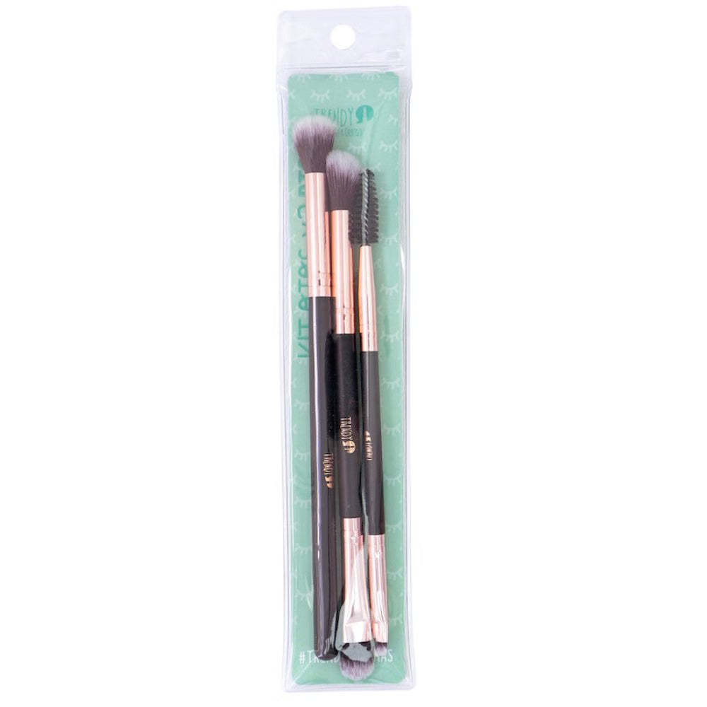 Kit de brochas para ojos x3 Trendy BT06
