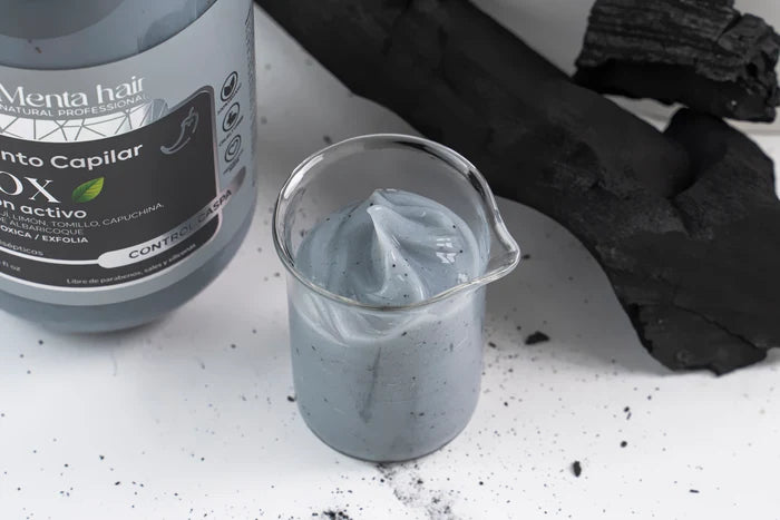 TRATAMIENTO CAPILAR DETOX CON CARBON ACTIVADO *550ML MENTA HAIR