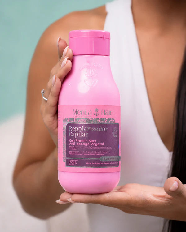 REPOLARIZADOR CAPILAR CON PROTEIN MAX ANTI SPONGE VEGETAL *550ML MENTA HAIR
