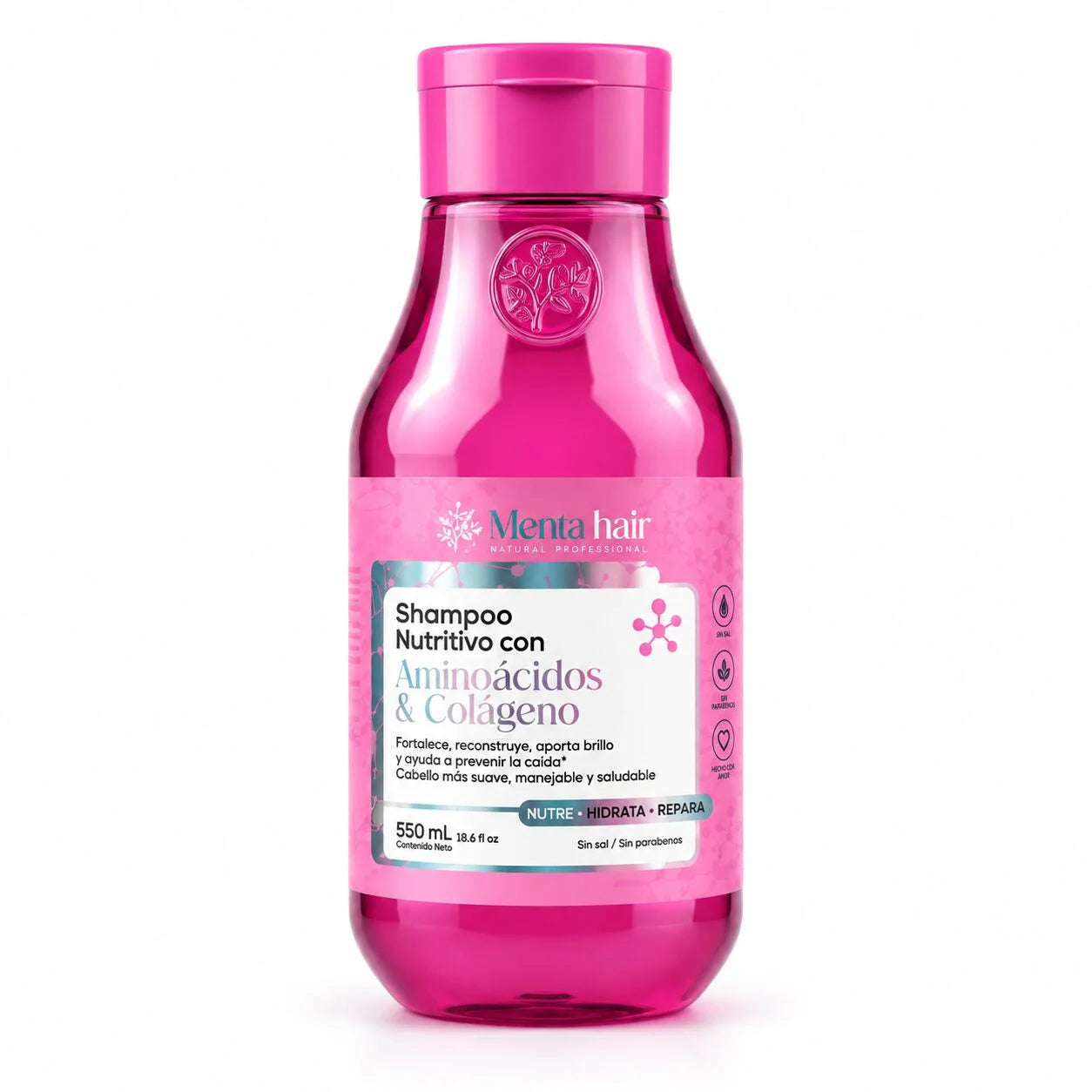 SHAMPOO NUTRITIVO CON AMINOÁCIDOS Y COLÁGENO *550ML MENTA HAIR