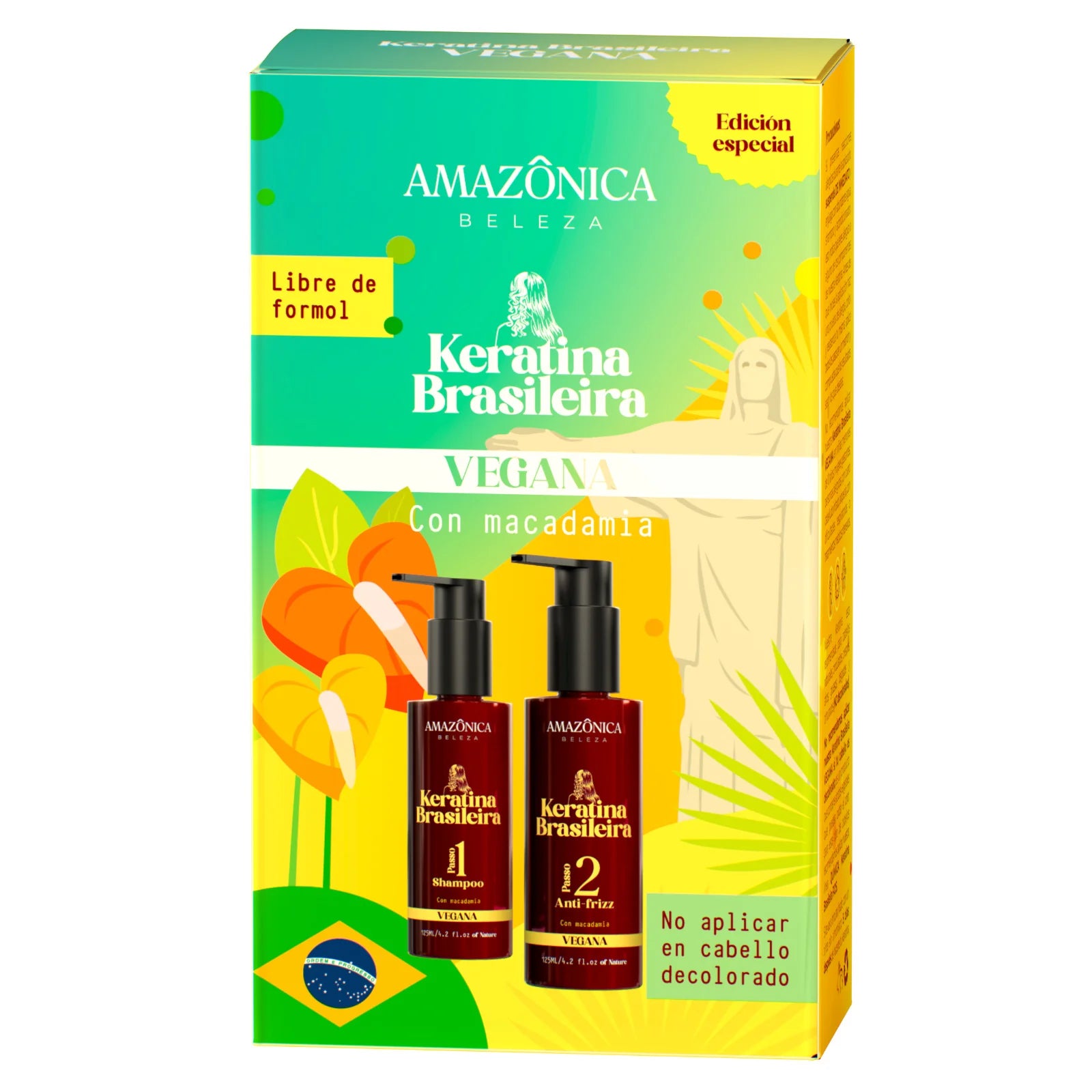 KERATINA BRASILERA VEGANA CON MACADAMIA KIT *125ML AMAZONICA BELEZA