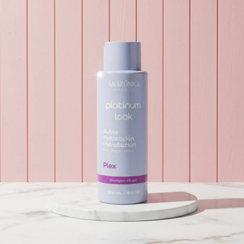 SHAMPOO PLATINUM LOOK REPARA Y MATIZA EL PELO RUBIO *500ML AMAZONICA BELEZA