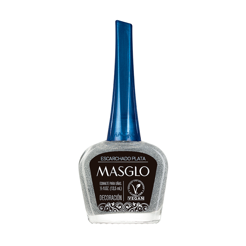 Esmalte Decoracion Escarchado Plata 13.5 ml Masglo