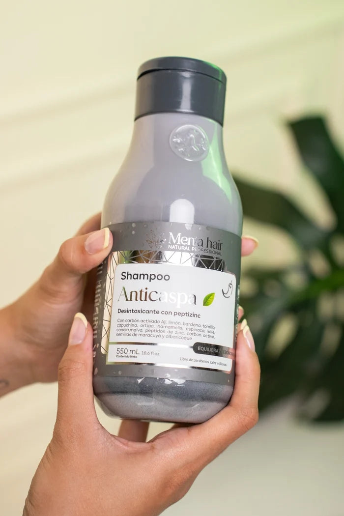 SHAMPOO ANTICASPA CON CARBON ACTIVADO *550ML MENTA HAIR