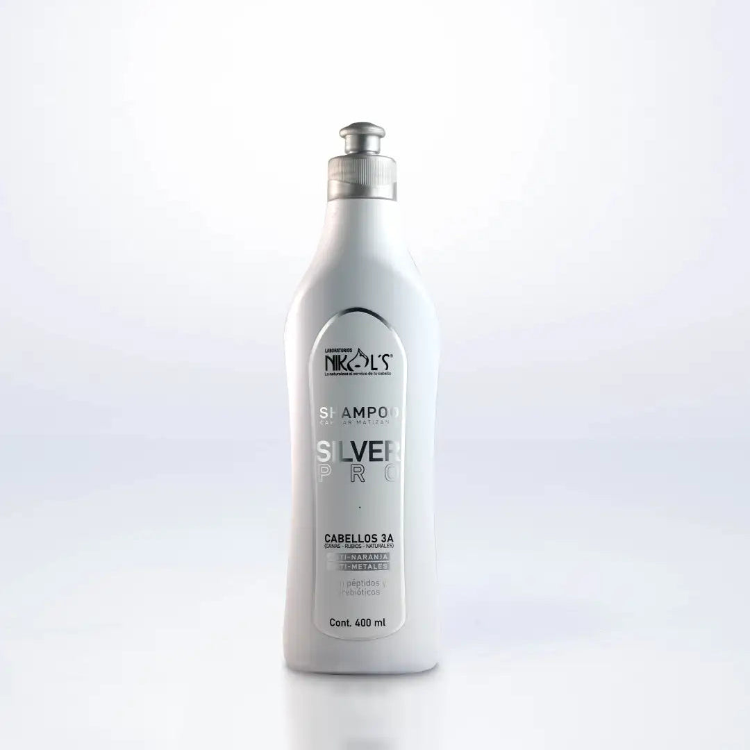 Shampoo Silver Nikols 400 ml para cabello con canas