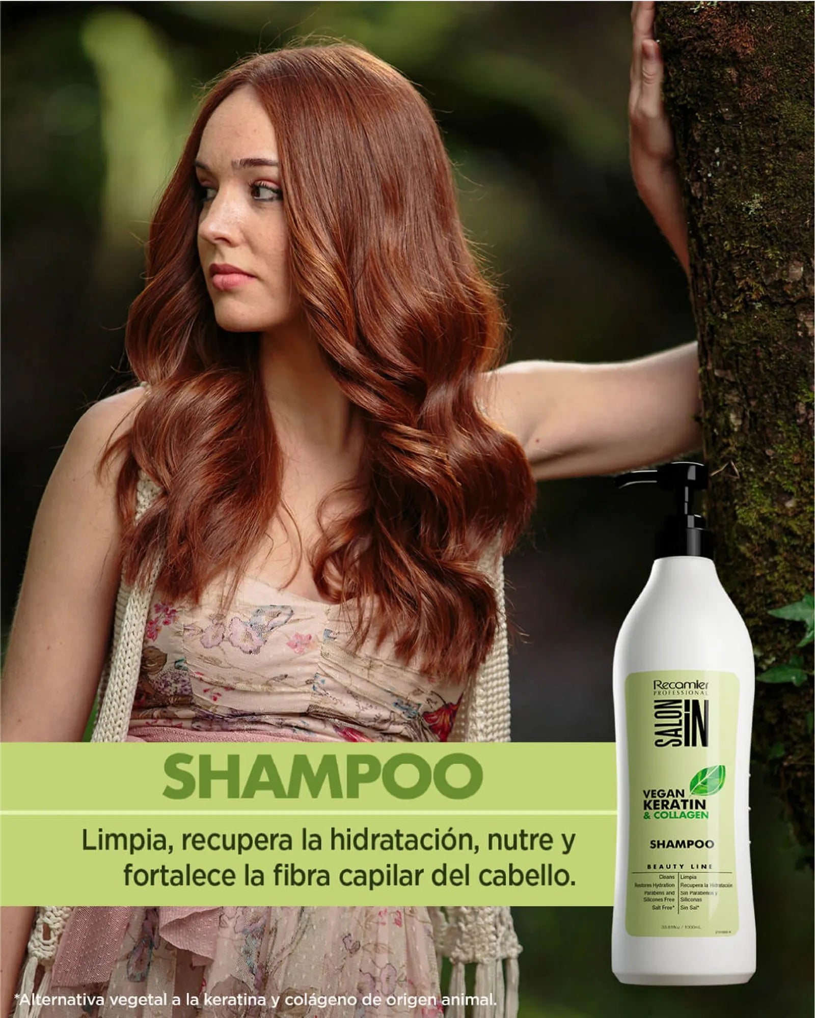 Shampoo Vegan Keratin Collagen Recamier 1000 ml