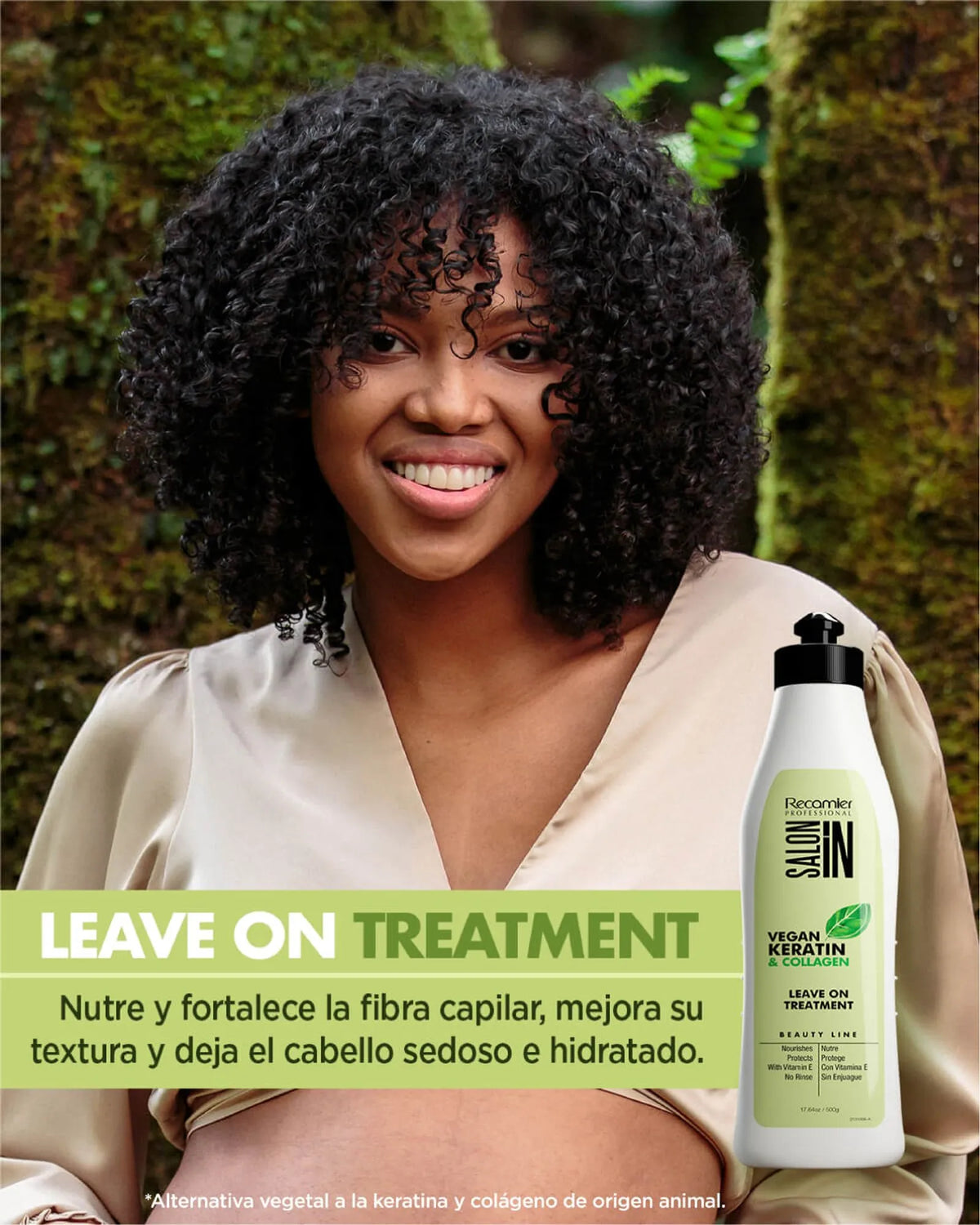 Leave On Vegan Keratin Collagen Recamier 500 ml vista lateral